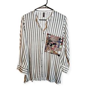 Beechtree Absolute Sewing Embroidery Blouse sz XS